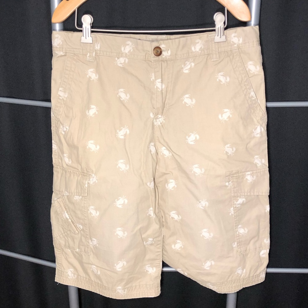 Boy’s Lands End Flat Front Khaki Shorts